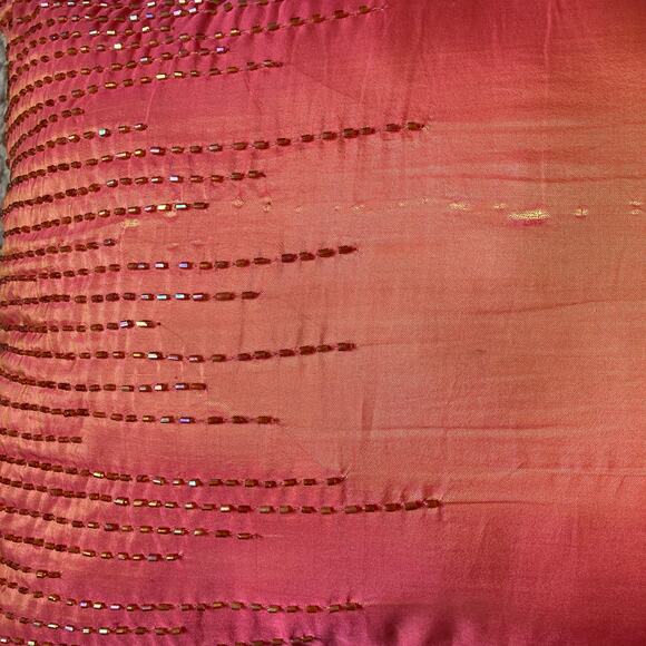 Beaded rectangular coral accent pillow, sofa or bed decorative home decor - Picture 9 of 9